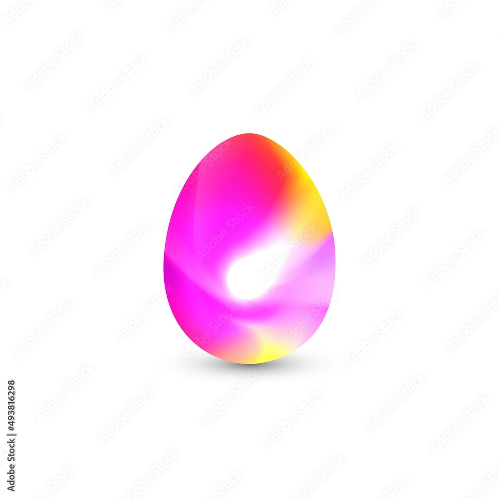 Poster easter egg in geometric style with abstract fluid gradient shapes trendy liquid color illustration b