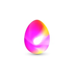 Easter egg in geometric style with abstract fluid gradient shapes trendy liquid color illustration background