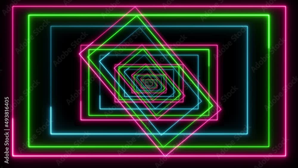 Poster abstract colorful neon line background animation.