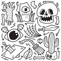 halloween doodle cartoon coloring design