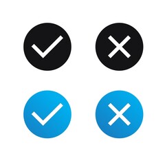 Check and cross icon vector