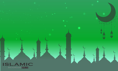 Luxury mosque logo. Ramadhan kareem islamic banner background illustration design template