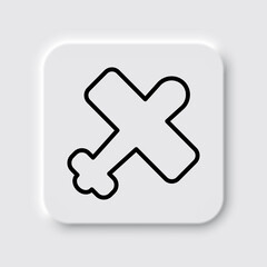 Obraz premium Aircraft simple icon, vector. Flat desing. Neumorphism design.ai