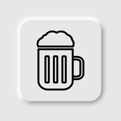 Beer simple icon vector. Flat desing. Neumorphism design.ai