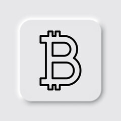 Bitcoin simple icon vector. Flat desing. Neumorphism design.ai