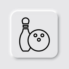 Bowling simple icon vector. Flat desing. Neumorphism design.ai
