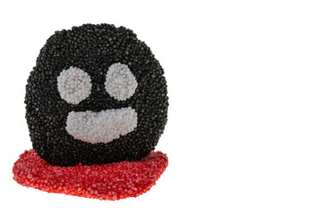 Close up view of beautiful colorful funny toy handmade of play dough of young kid.