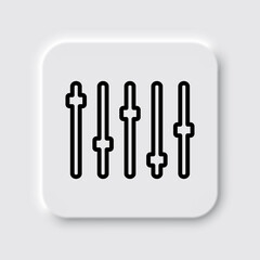 Equalizer slider simple icon. Flat desing. Neumorphism design.ai