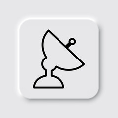 Satellite dish simple icon. Flat desing. Neumorphism design.ai