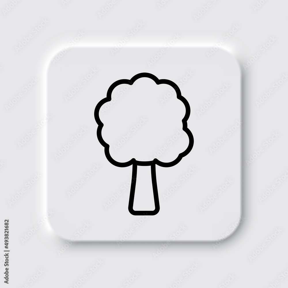 Poster tree simple icon vector. flat desing. neumorphism design.ai