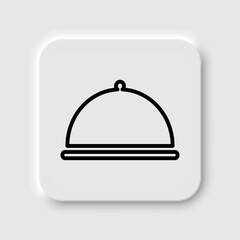 Tray simple icon vector. Flat desing. Neumorphism design.ai