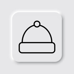 Winter hat simple icon vector. Flat desing. Neumorphism design.ai