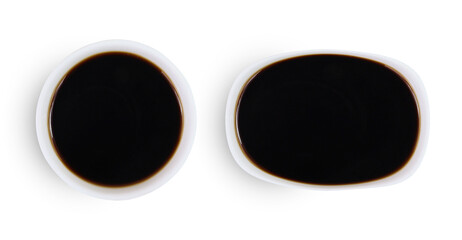 Soy sauce on isolated white background