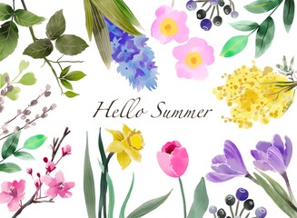 Happy Easter banner for web design watercolor cute spring background. Boho Eggs, flowers holiday design