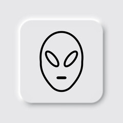 Alien simple icon vector. Flat desing. Neumorphism design.ai