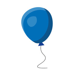 Blue air balloon on a white background. Element for postcards, holiday decor, theme birthday, holiday, childhood.