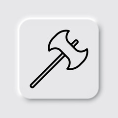 Axe simple icon vector. Flat desing. Neumorphism design.ai