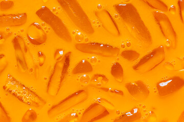 Ced tea and ice textures,Milk ice tea,Cheddar is a traditional Thai drink that has long been popular. 