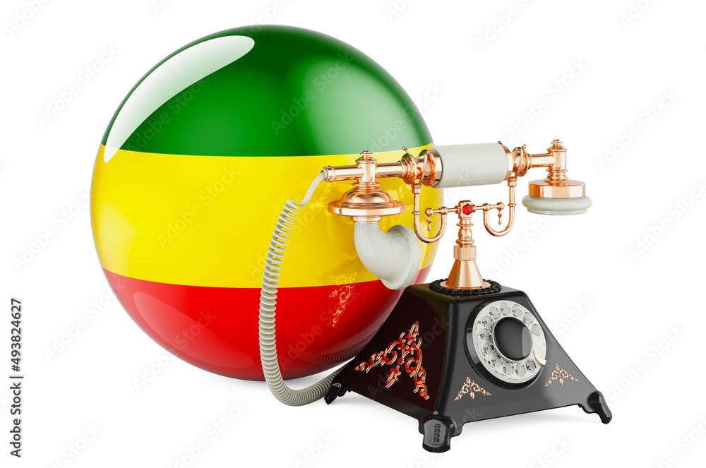 Poster phone with rastafarian flag. 3d rendering