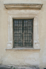 Fototapeta na wymiar Windows in an ancient castle. Old castle in Ukraine