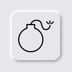 Bomb simple icon. Flat desing. Neumorphism design.ai