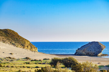 Fototapeta na wymiar Monsul beach, Park Cabo de Gata in Spain