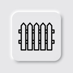 Fence simple icon. Flat desing. Neumorphism design.ai
