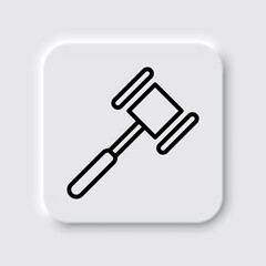 Hammer simple icon. Flat desing. Neumorphism design.ai