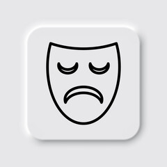 Mask simple vector icon. Flat desing. Neumorphism design.ai