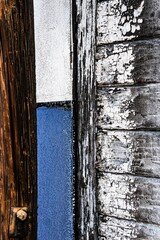 Vintage retro abstract decayed wood and stucco wall