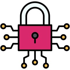 Cryptography icon, Blockchain related vector illustration