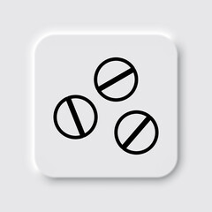 Pills simple icon. Flat desing. Neumorphism design.ai