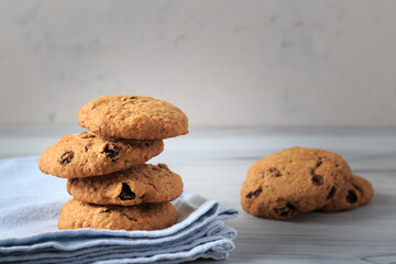 Oatmeal cookies with raisins, coconut and cinnamon.