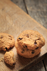 Oatmeal cookies with raisins, coconut and cinnamon.