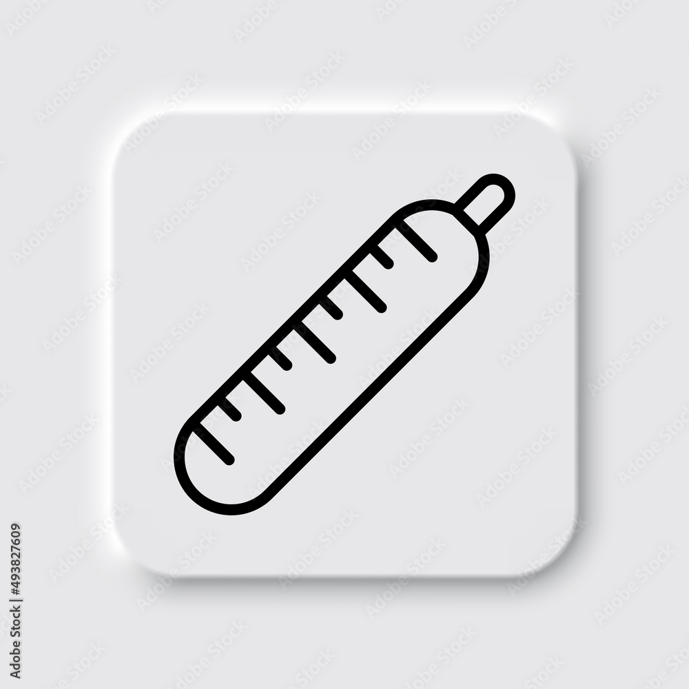 Poster thermometer simple icon vector. flat desing. neumorphism design.ai
