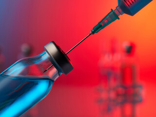 Vaccine in laboratory - flu shot and Covid-19 vaccination