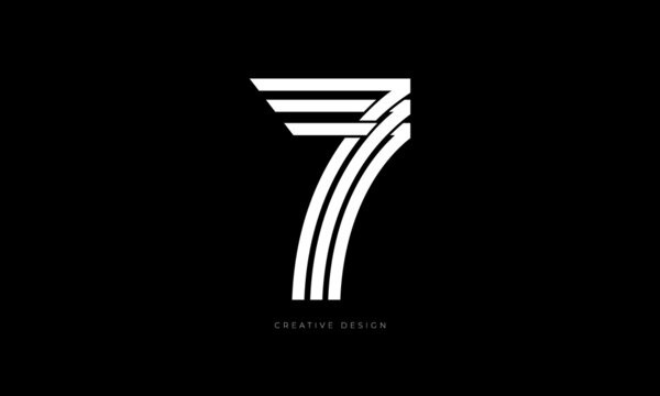 7 bordered line logo branding design