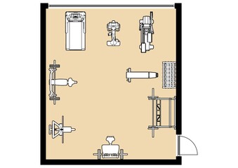 Floor plan gym. Fitness center 3d illustration. Fitness. Gym. Fitness club. Gym interior design.
