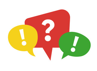 Question and Exclamation bubbles. Vector isolated on white