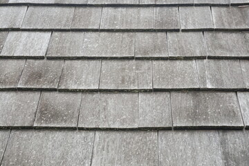 Weathered Wooden Roof Shingles as Background
