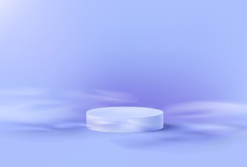 3d podium for presentation. Mockup stand with stars.