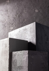 Concrete cube or construction brick as abstract background texture. Construction concept