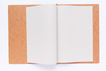 Paper folder and blank sheet isolated at white background