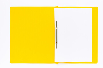 Paper folder and blank sheet isolated at white background