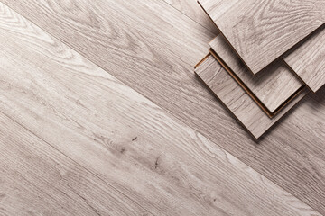 Laminate wood floor background texture. Wooden laminate stack