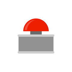 Big red button icon. Vector illustration. Flat design.