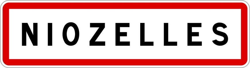 Panneau entrée ville agglomération Niozelles / Town entrance sign Niozelles