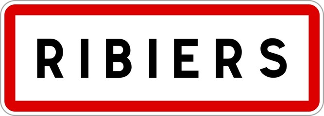 Panneau entrée ville agglomération Ribiers / Town entrance sign Ribiers