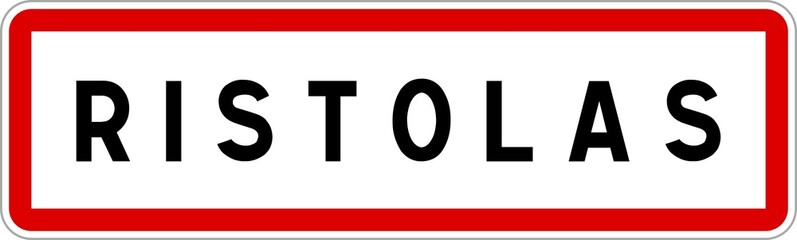 Panneau entrée ville agglomération Ristolas / Town entrance sign Ristolas