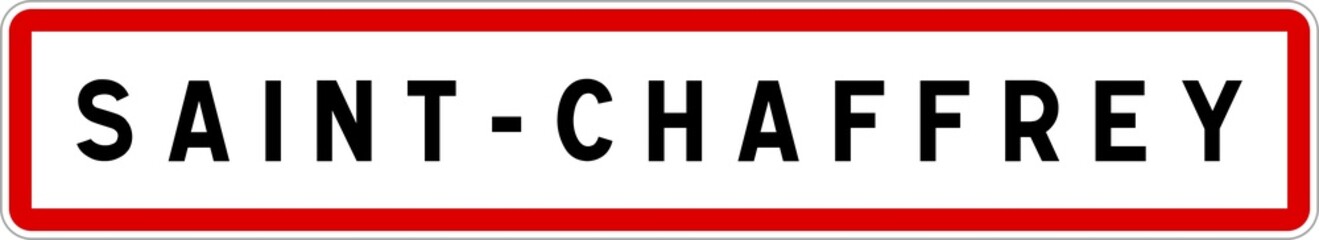 Panneau entrée ville agglomération Saint-Chaffrey / Town entrance sign Saint-Chaffrey